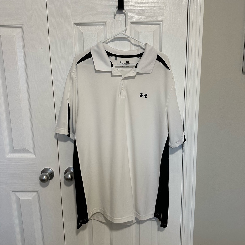 Under Armour Men's Polo Shirt in White and Black